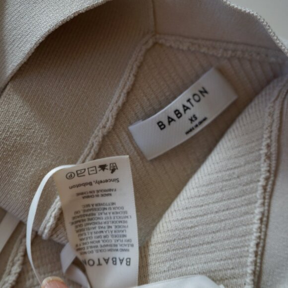 Babaton Sculpt Knit Criss Cross Cropped Tank Matte Pearl - Picture 3 of 3